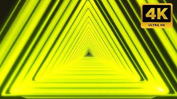 Yellow Neon Triangle Tunnel | Hypnotic Motion Visual | VJ loop 4k