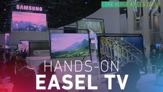 Adi Robertson goes hands-on with Samsung 85-inch 4K easel TV. More from The Verge: Subscribe: http://www.youtube.com/