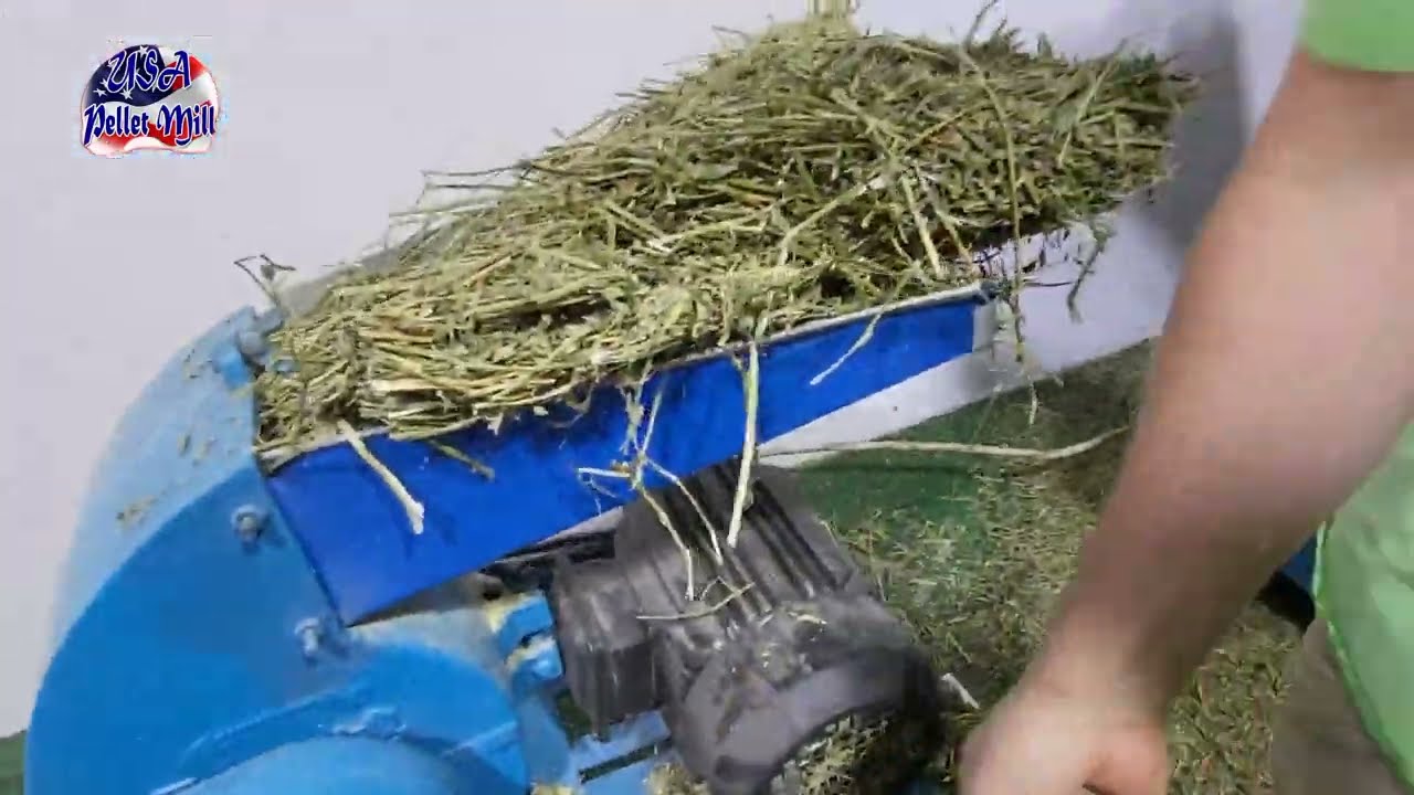 158 Hammer Mill Crushing Alfalfa,  Hay