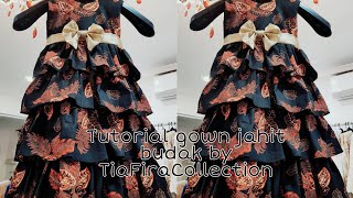 Tutorial menjahit goun kedut2  4 tingkat kanak2.#tia fira collection