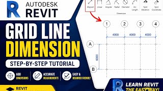 Lec5 pt2 How to Add Dimensions to Grid Lines in Revit | Easy Tutorial for Beginners @designautodesk 