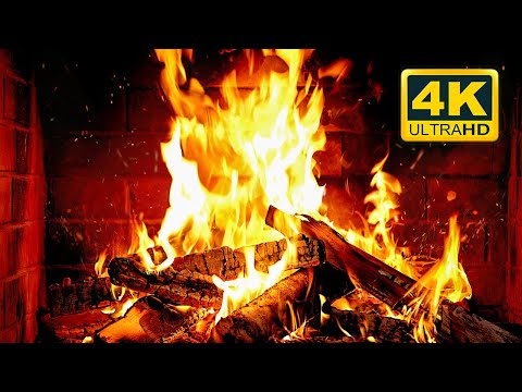 🔥 Cozy Fireplace 4K (12 HOURS). Fireplace with Crackling Fire Sounds. Crackling Fireplace 4K