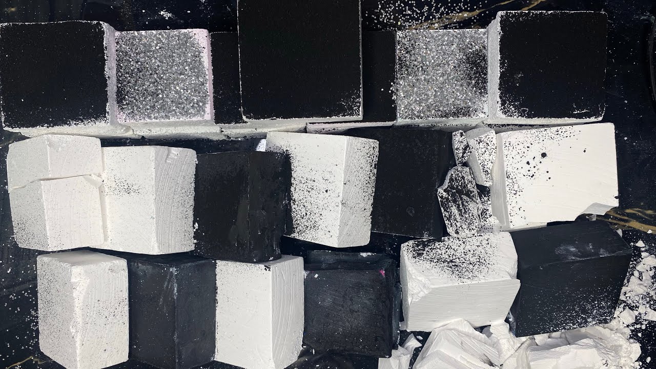 ASMR | Black Dyed  and Fresh Blocks Gym Chalk ASMR | HM Blocks | Oddly Satisfying | Gym Chalk ASMR