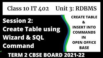 Unit 3 : RDBMS Create Tables in Open office Base | CREATE & INSERT SQL Statements | Feed Data