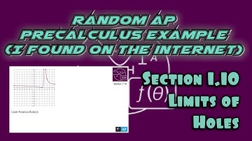 AP Precalculus Section 1.10 Example: Limit Notation of a Hole (Graph)