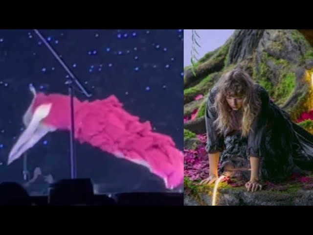 How did Taylor Swift dive u0026 swim under the stage referencing a scene from evermore, The Eras Tour class=