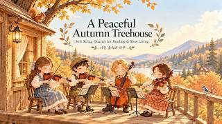 A Peaceful Autumn Treehouse | Soft String Quartet for Reading & Slow Living | 가을 숲속의 하루 screenshot 5