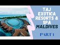 MALDIVES Part 1 || Taj Exotica Resorts & Spa || Journey, Room View Snorkeling & First Dinner