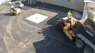 Pavement Layers Drone of Asphalt Paving Parking Lot Project Test Flight