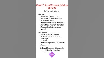 Class 9th Social Science Syllabus 2025-26 #cbse #class9 #class9thsocialscience #shortsfeed #ssc