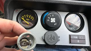 1984 Porsche 944 upgrading cigarette to USB removing clock for 924 volt gauge