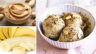 Peanut Butter Ice-cream- All-Natural Homemade Banana Peanut Butter Ice-Cream.