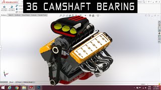 V12 ENGINE | Part 36 | CAMSHAFT BEARING| Solidworks Tutorial | 1080p 🚗😎