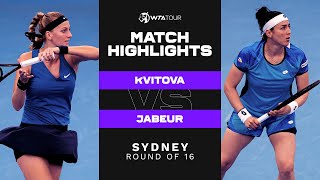 Petra Kvitova vs. Ons Jabeur | 2022 Sydney Round of 16 | WTA Match Highlights