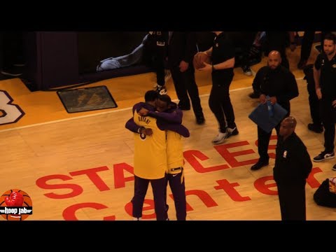 LeBron James & Anthony Davis Cry & Hug After Kobe Bryant Tribute. HoopJab NBA