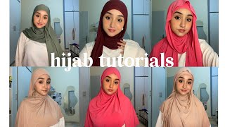 6 easy hijab tutorials 🧕🏻💖| لفات حجاب سهلة و مختلفة للمدرسة