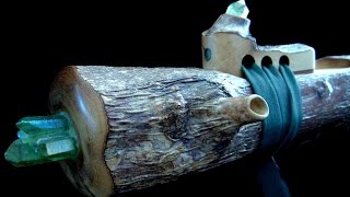 Dryad Flutes Magic Flute In B Am Set With Anium Quartz Crystals