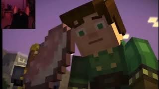 3 Guy Laughing at Reuben death in Minecraft story mode