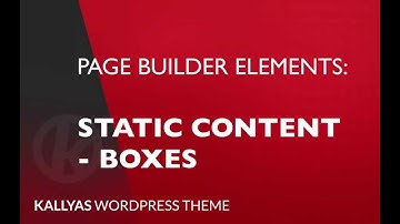 Static content - Boxes (Page Builder Element in Kallyas WordPress theme v4.0 )