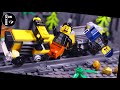 Gold Mine Robbery Car Heist Street Chase Taxi Robbery Fails Mine Cart Crash Stop Motion Brick Film