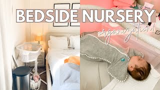 BEDSIDE NURSERY TOUR & ORGANIZATION | newborn must haves + small nursery organization ideas
