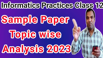 Chapter wise Analysis Sample Paper 2023 Analysis Informatics Practices Class XII | IP Class 12 SQP