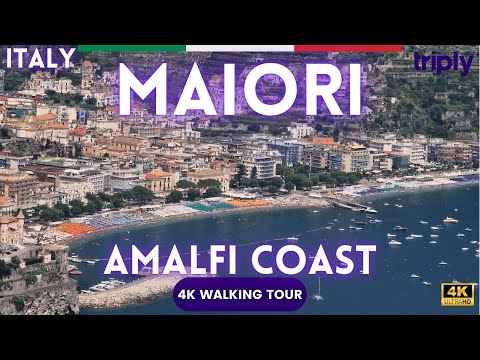 MAIORI, AMALFI COAST, ITALY 🇮🇹 CITY WALKING TOUR 4K 60FPS