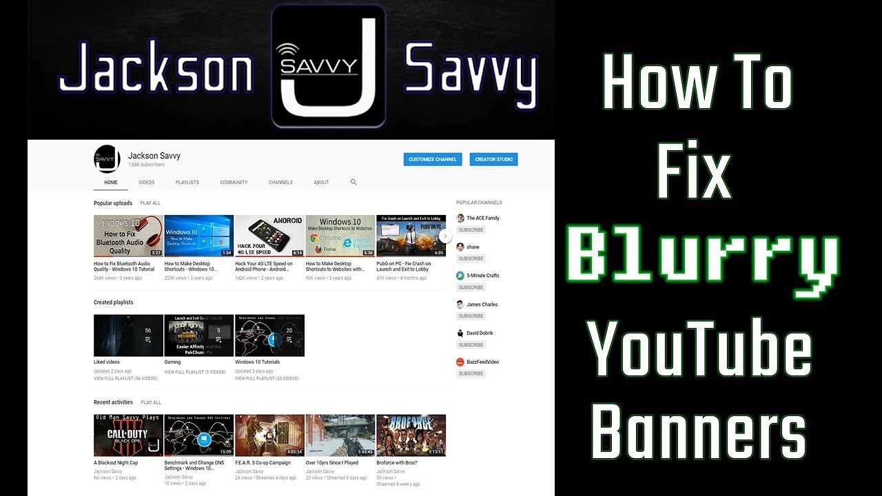 How To Fix Blurry Youtube Banners Youtube