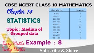 Example 8 | Median of grouped data | CBSE class 10 mathematics | chapter 14 Statistics Profile