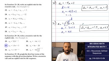 Big Ideas Math [IM1]: 6.6 - Recursively Defined Sequences (Lecture & Problem Set)