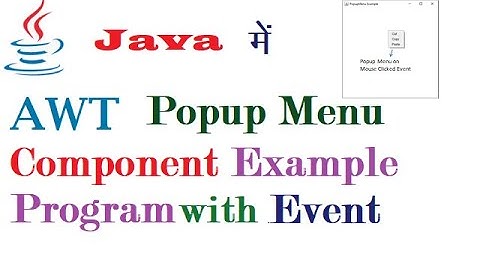 AWT PopupMenu Example Program in Java (हिंदी में)