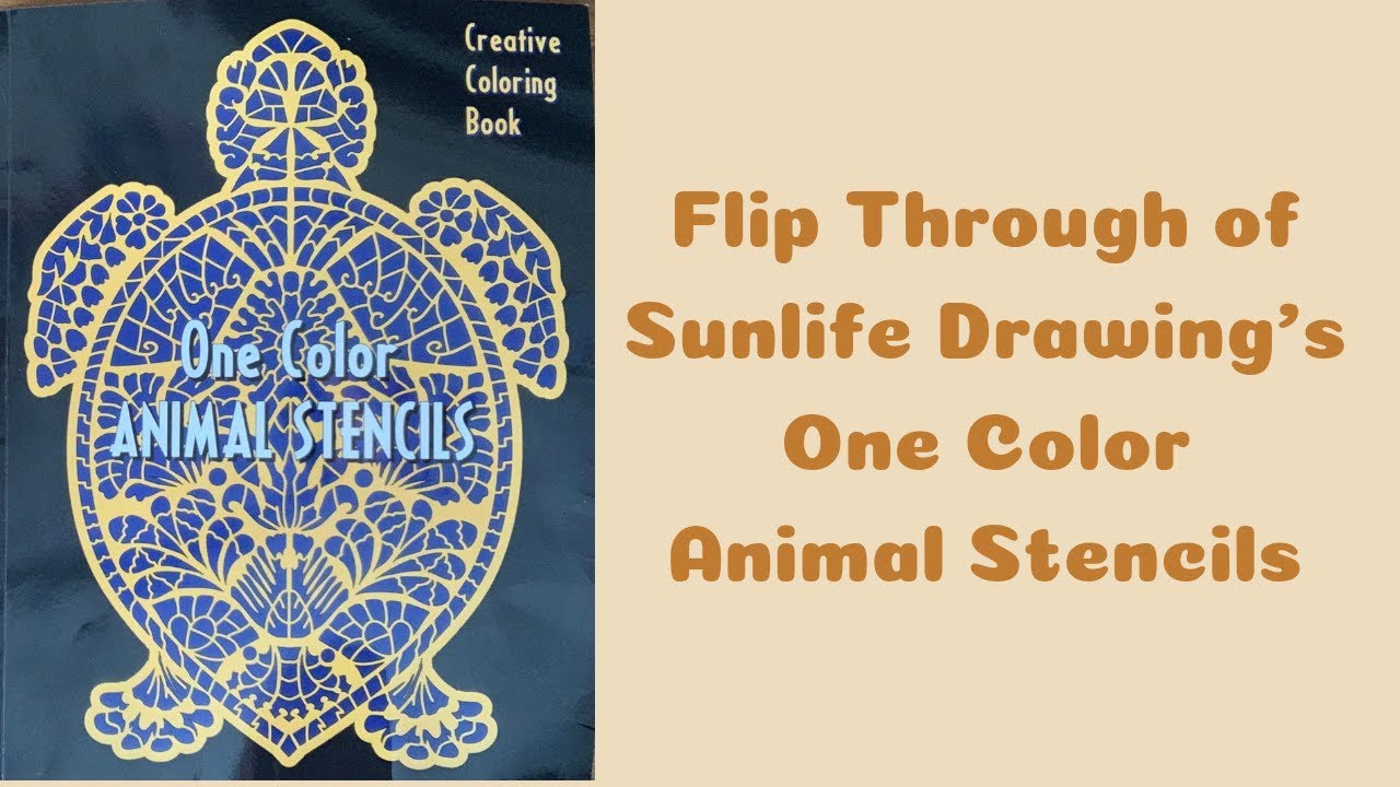 Sunlife Drawing One Color Animal Stencils Flip Through - YouTube