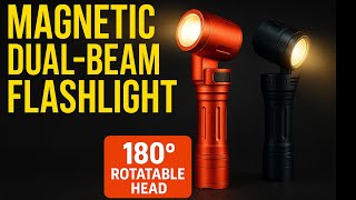 WK1 Magnetic Dual-Beam Flashlight | 1400LM Rotatable EDC Torch with Spotlight & Floodlight