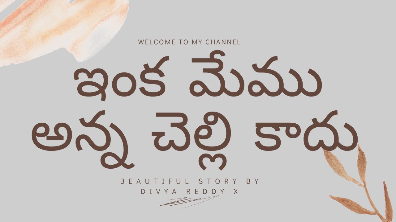 ఇంక మేము అన్న చెల్లి కాదు BEAUTIFUL STORY by DIVYA REDDY