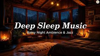 Cozy Rainy Chalet Escape 🌧 Gentle Piano Jazz & Fireplace Ambience for Deep Sleep screenshot 3
