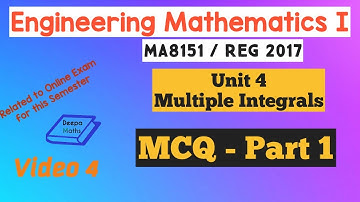 MCQ - Engg Maths 1 - Unit 4 Multiple Integrals - Part 1