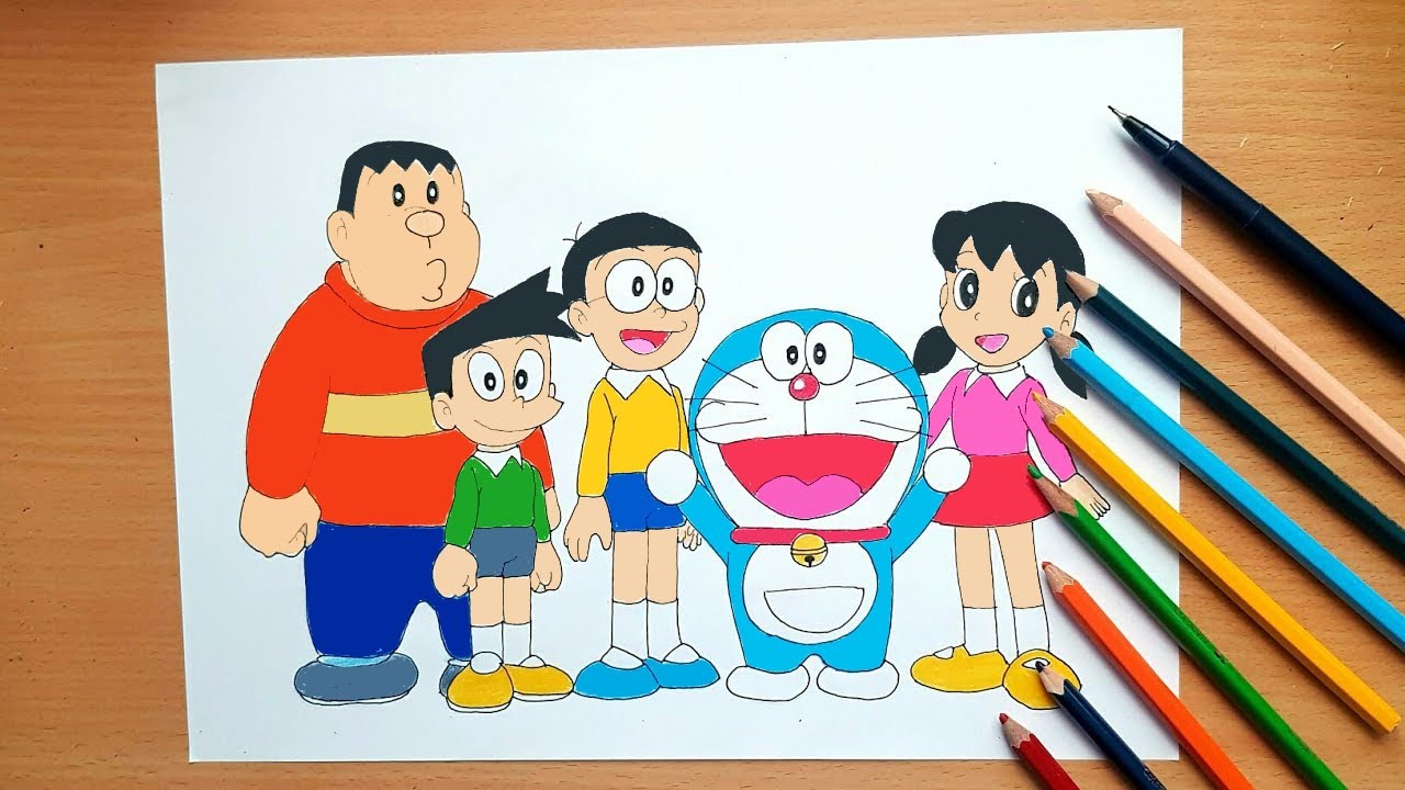 Doraemon And His Friends 2 Coloring Pages - Doraemon Coloring Pages -  Coloring Pages For Kids And Adults