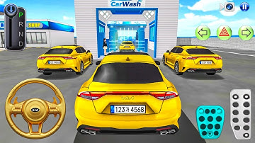 All New Golden Sedan Kia Washing & Parking - 3D Driving Class Simulation - Android games car driving