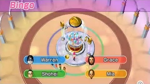 Wii Party Bingo: Warren vs. Grace vs. Shohei vs. Mia (Beginner Difficulty)