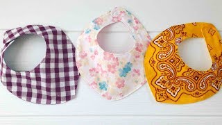 ベビースタイの作り方★無料型紙つき★Kcoton★How to make baby's bib