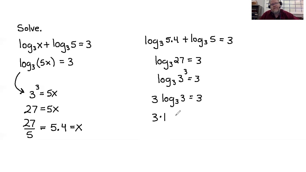 Solving Exponential and Logarithmic Equations - Walkthrough 1 - YouTube