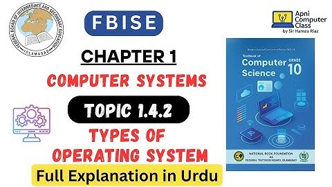 Types of Operating System | Chapter 1 Computer Science Class 10 FBISE | Topic 1.4.2 in Urdu