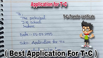 Application for T•C || Application for school leaving certificate in english || tc application