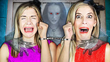 24 Hours HANDCUFFED in Hacker Mini Mansion with Real Ghost | Rebecca Zamolo