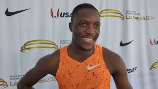 Letsile Tebogo talks Olympic pressure, 400m potential after 2nd place at LA Grand Prix in 10.13