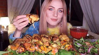 Mukbang | Куриные Рулеты С Творогом, Сыром. Овощи | Chicken Rolls With Cheese, Не Asmr