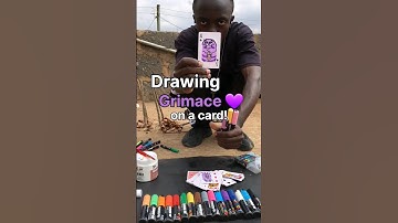 Drawing Grimace on a CARD with Posca Markers! #shorts​