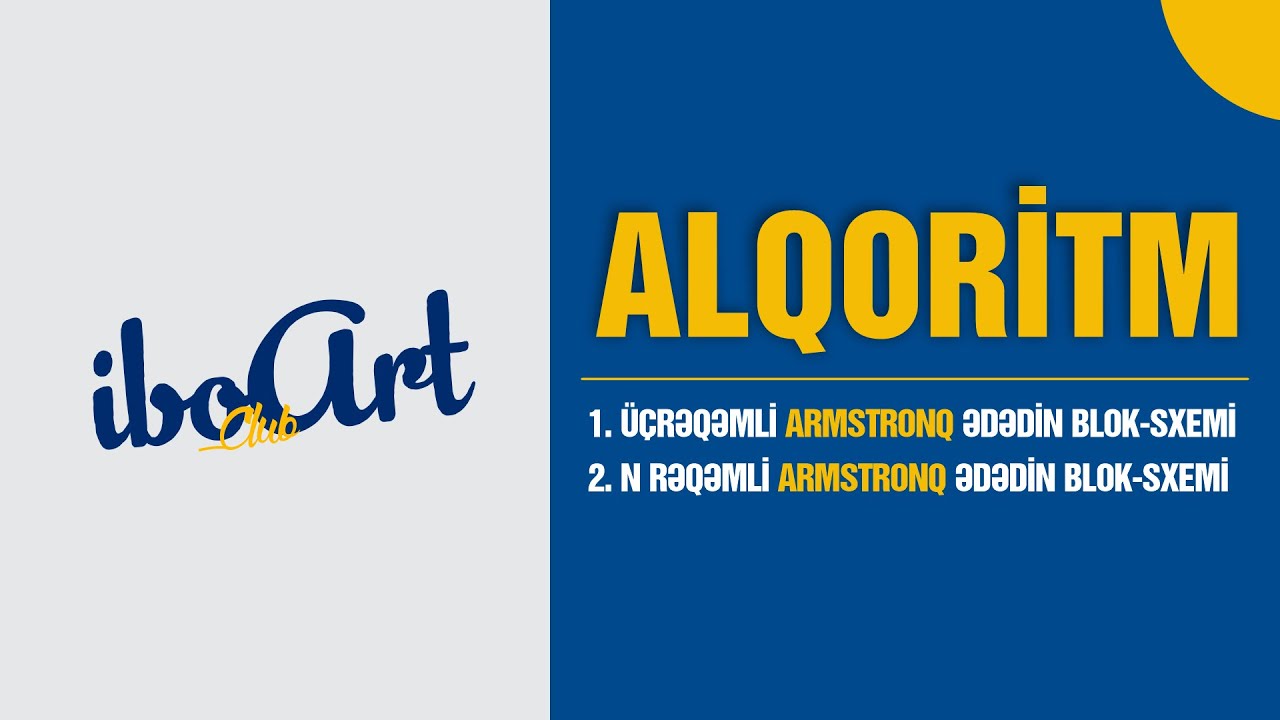 ALQORİTM: ƏDƏDİN ARMSTRONQ ƏDƏD OLUB-OLMAMASI BLOK-SXEMİNİN QURULMASI