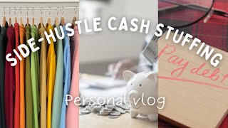 Mid Month Side Hustle Stuffing (almost) | Cash Stuffing | Low Income | Debt Free Journey