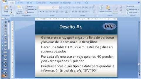Diseño Web - PHP - Arrays - Tabla semanal